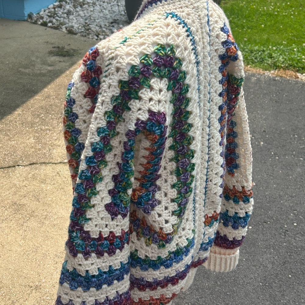 Colorful Crochet Women's Cardigan - Picture 2 of 6